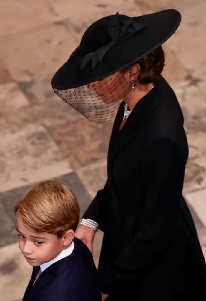 Kate and Prince George on queen funeral