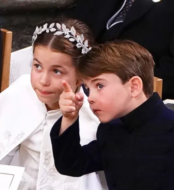 Princess Charlotte and Prince Louis at King Charles Coronation