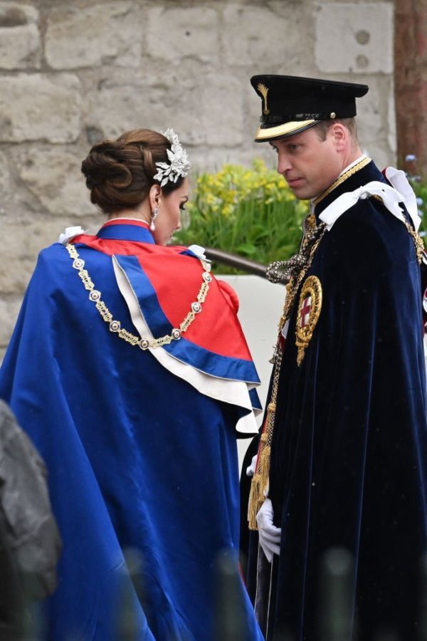 William, Kate, Charlotte And Louis Arrive At King Charles Coronation