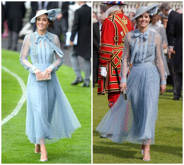 The Princess of Wales in bespoke powder blue dress by Elie Saab,