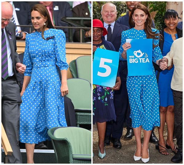 Kate was first spotted wearing this polka-dot Alessandra Rich dress 2023 and 2023