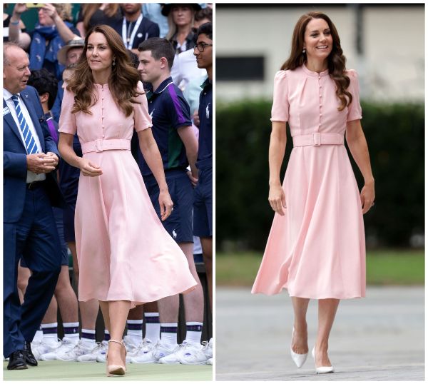 The Princess of Wales wearing this candy-pink Beulah shirt dress 2022 and 2023