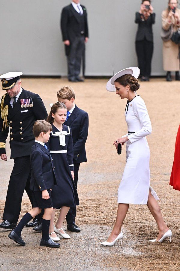 Kate Middleton arrives at Horse Guards Parade during Trooping the Colour