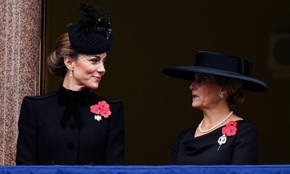 Princess Kate Looks Somber As She Watches Prince William Lay Wreath On Remembrance Sunday