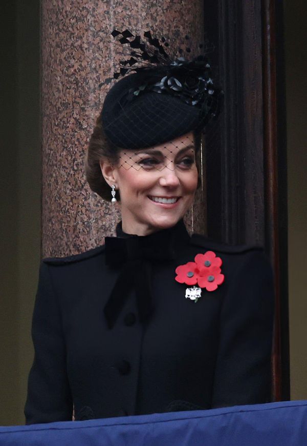 Princess Kate Looks Somber As She Watches Prince William Lay Wreath On Remembrance Sunday