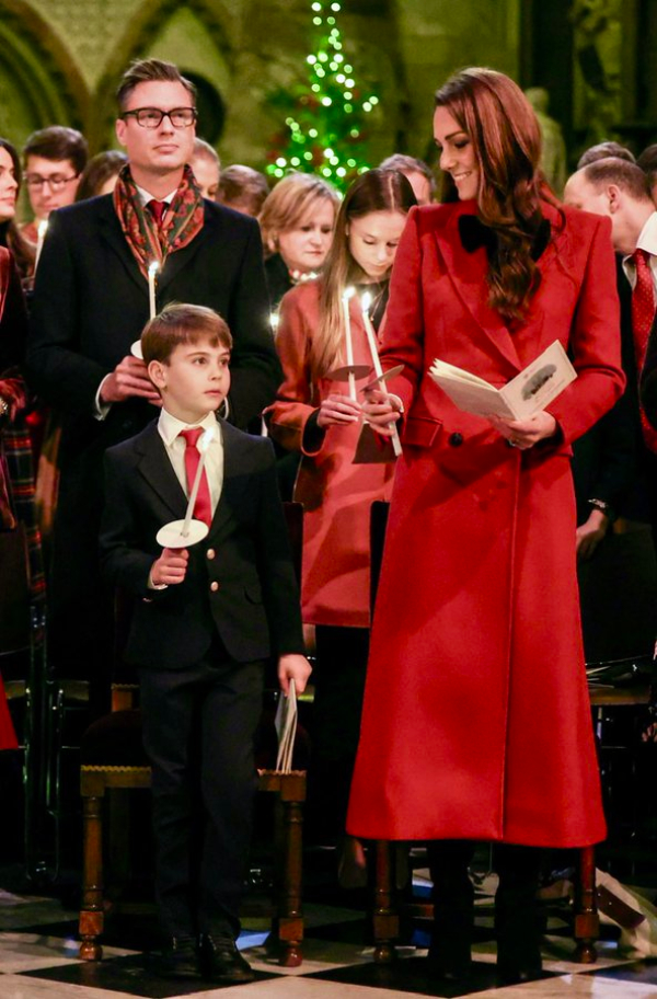 The Princess Of Wales and little Prince Louis at her annual “together at christmas” carol service a