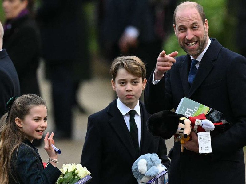 William George Charlotte Christmas Church Service in Sandringham