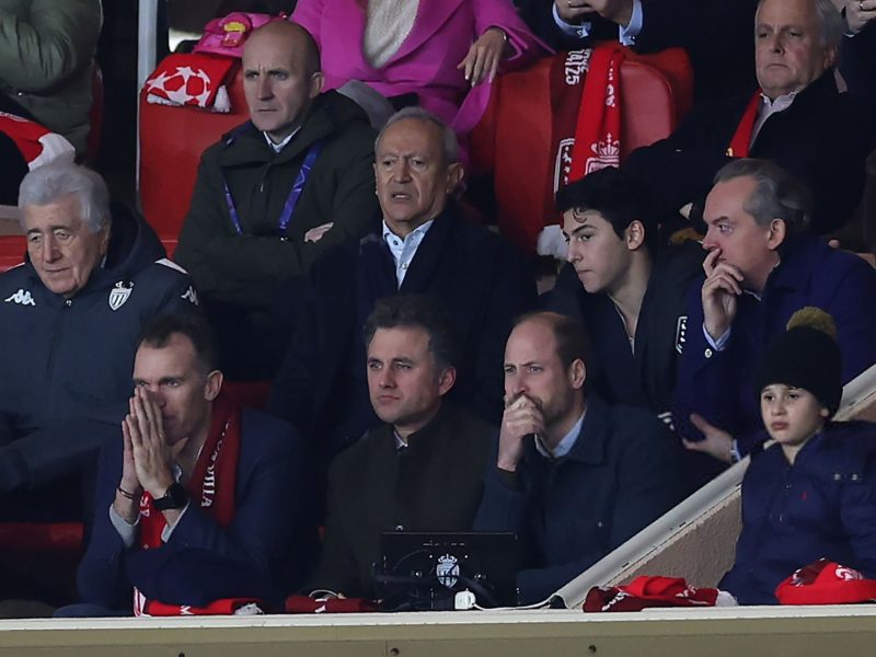 The Prince of Wales during the Aston Villa - Monaco game