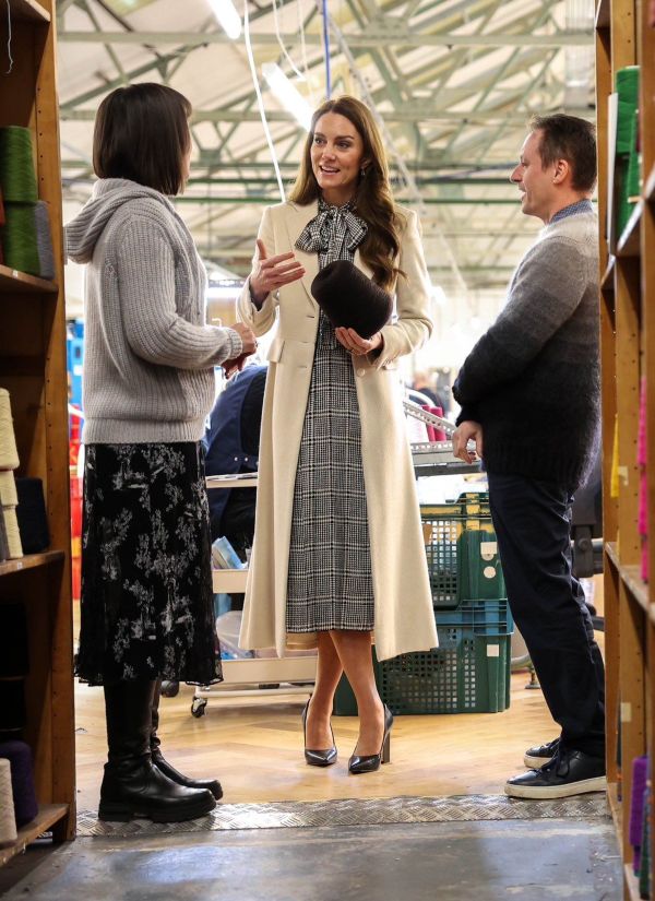 The Princess of Wales visited Corgi, a family run textiles manufacturer focused on the production of socks and knitwear, in Wales.