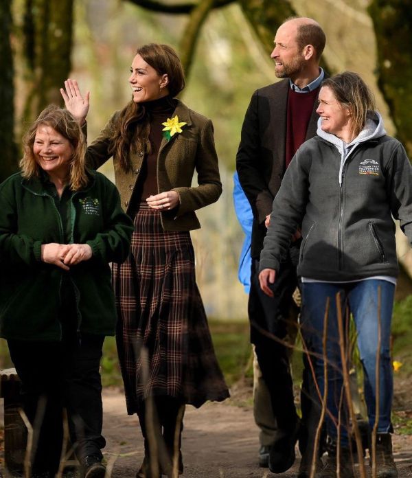 The Prince and Princess of Wales visiting the Meadow Street Community Garden in Treforrest