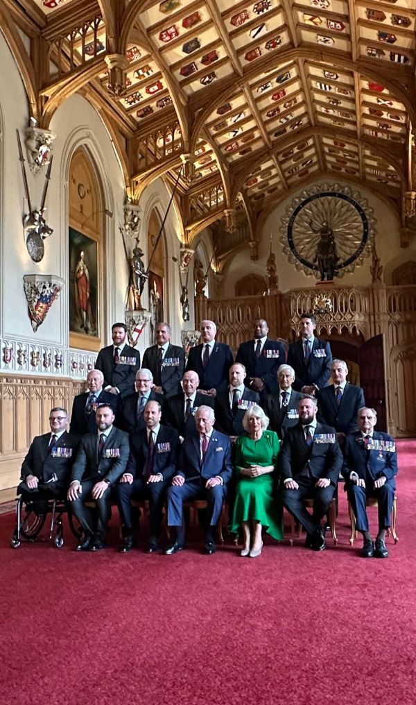 The King, Queen and Prince William spent time at a reception at Windsor Castle