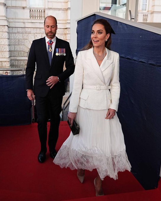 The Prince and Princess of Wales are attending a concert in London this evening marking the end of the #VEDay80