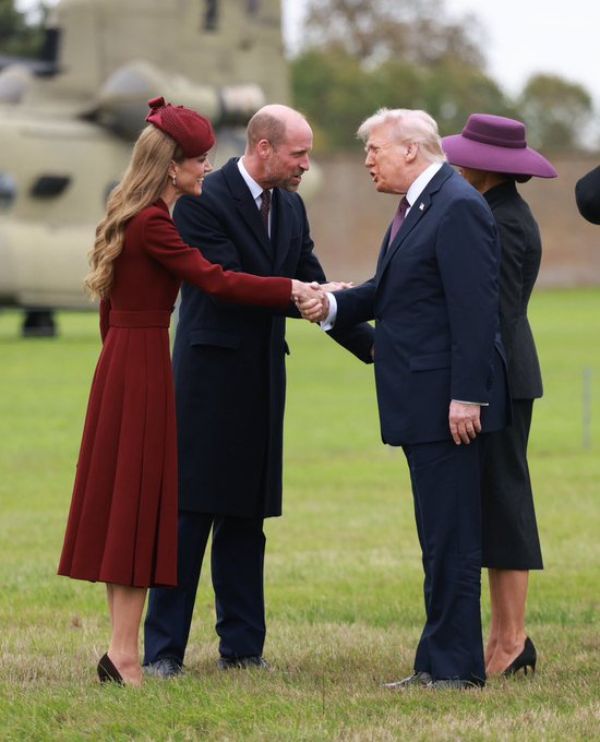 Prince and Princess of Wales as they welcome the Trumps to Windsor Castle today, kicking off the US