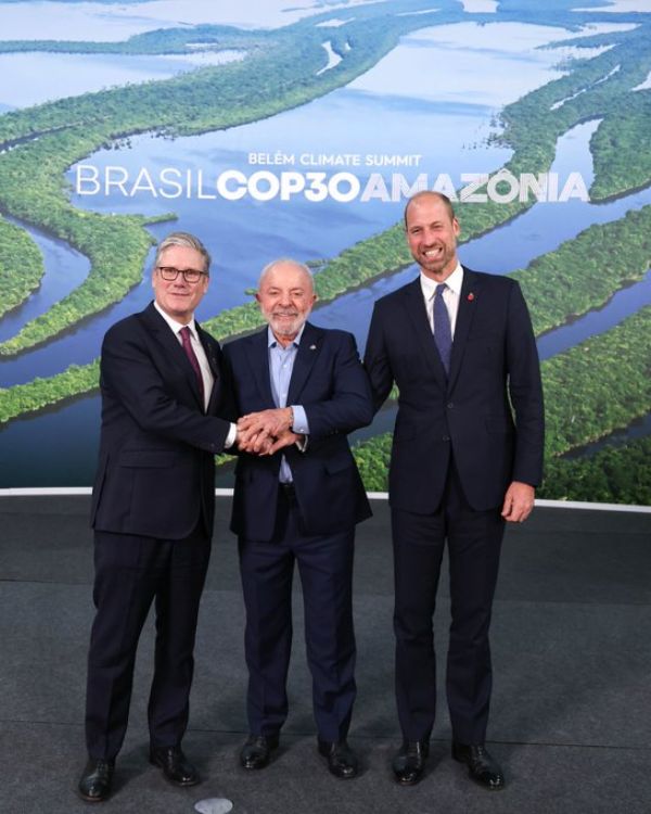 Prince William, The Prince of Wales with President Luiz Inácio Lula da Silva of Brazil & PM Keir Starmer in Belém