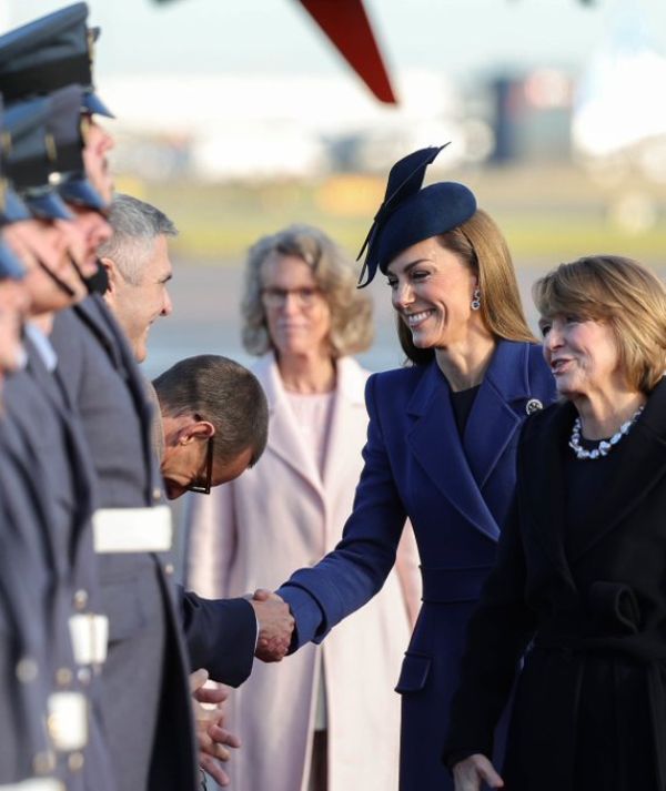 The Princess of Wales meeting the dignitaries