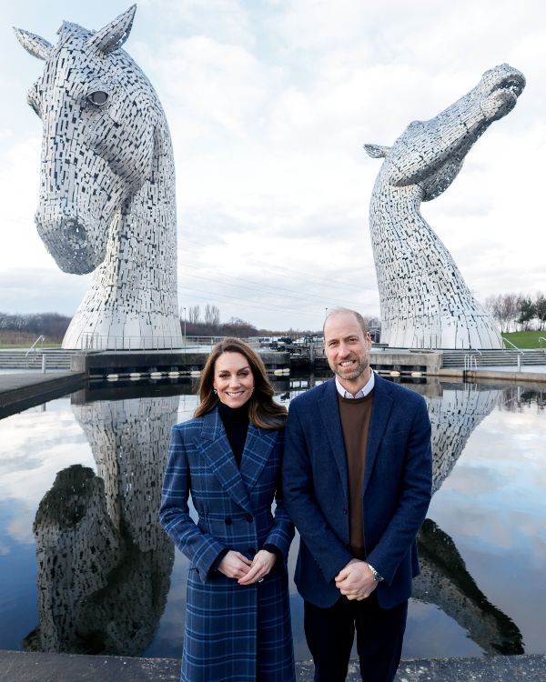 The Duke and the Duchess of Rothesay are starting their day at the Kelpies