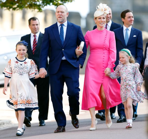 Pictured, Mike and Zara Tindall with their daughters Mia and Lena in 2023