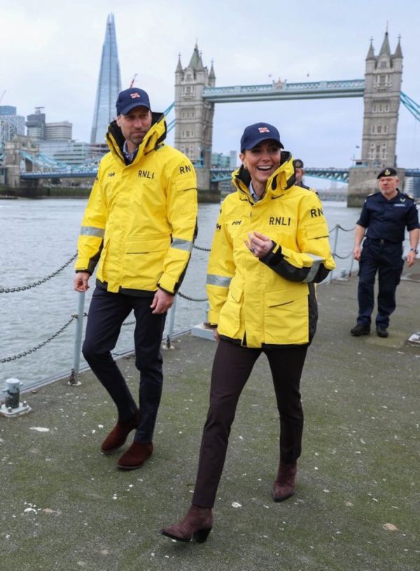 Prince William and Princess Catherine by the River Thames, with the London Shard and historic Tower