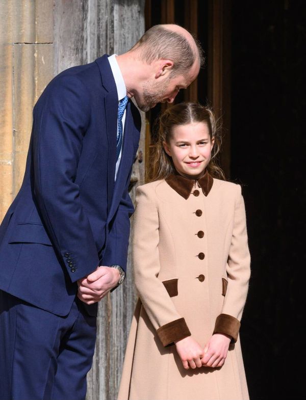 The Princess of Wales and Princess Charlotte attending Easter service at Windsor.