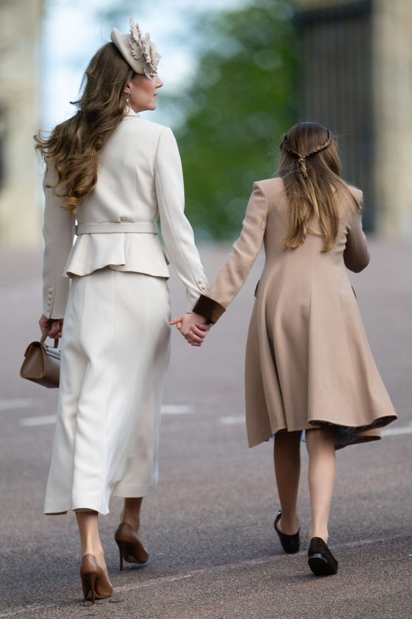 The Princess of Wales and Princess Charlotte attending Easter service at Windsor