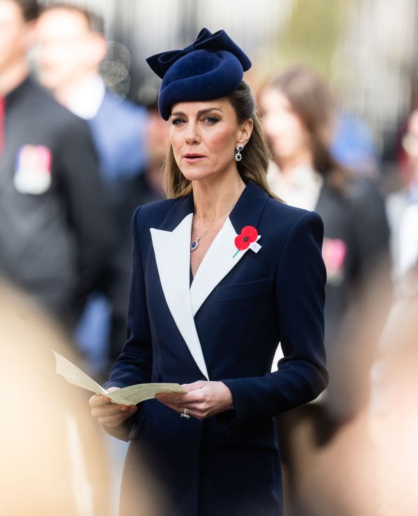 The Princess of Wales during the wreath-laying ceremony at the Cenotaph in memory of Anzac Day