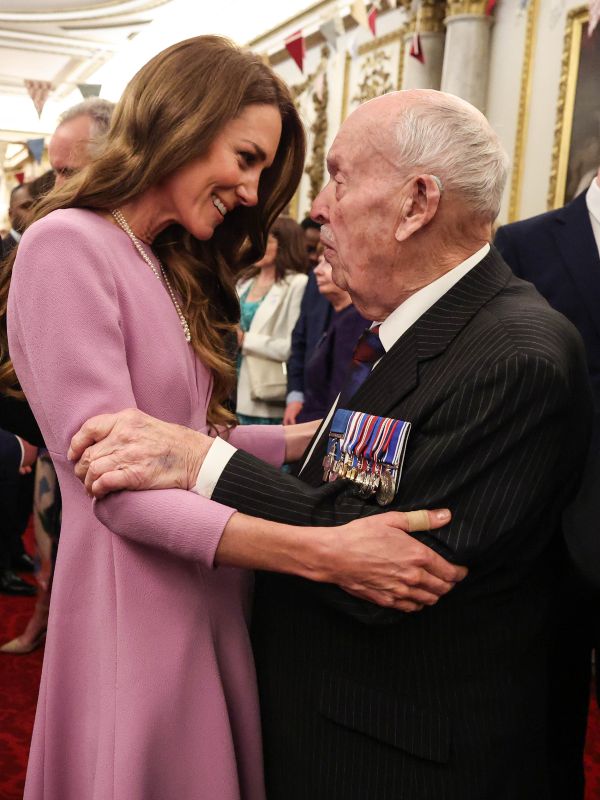 The Princess of Wales showed her tender side when she embraced a heroic former copper at a