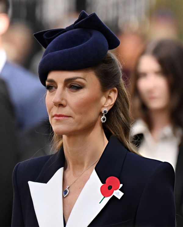 The Princess of Wales wears a Navy Coat with a Military Edge