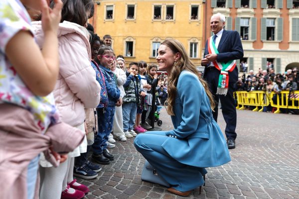 Kate Middleton is welcomed to Reggio Emilia, Italy on May 13, 2026