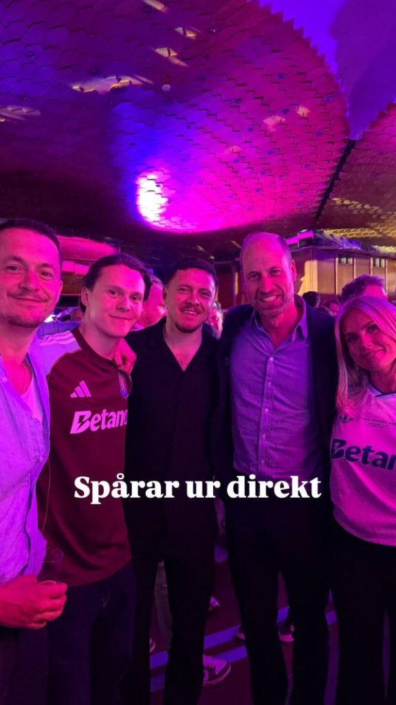 Prince William in a photo Maja Nilsson Lindelöf posted on May 20, 2026