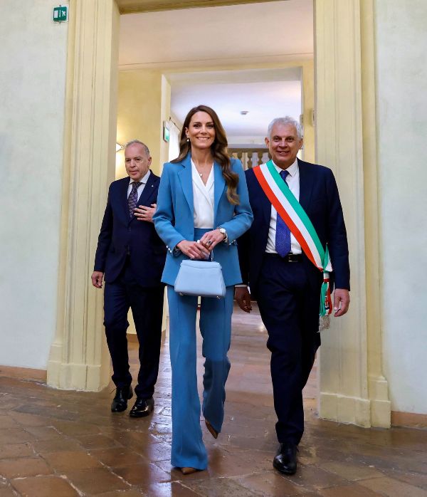 The Princess of Wales meeting with civic leaders and Mayor Marco Massari at Reggio Emilia’s Town Hal