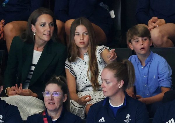 Catherine, Charlotte and Louis engaged in conversation