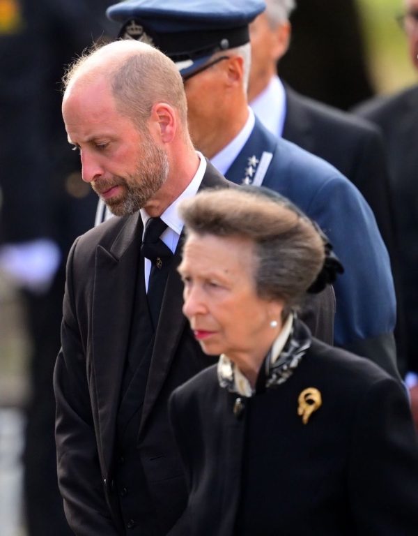 Prince William and Princess Anne at the state funeral of King Harald V of Norway