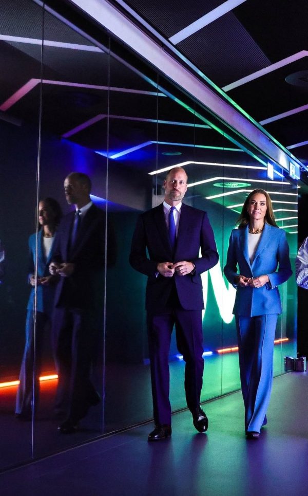 The Prince and Princess of Wales during the launch of the _On Your Side_ tool at Everton's stadium i